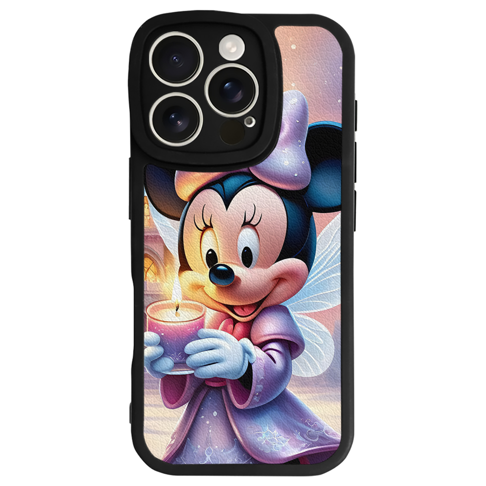 （画像用） ミッキーマウス Mickey Mouse 【iPhone 16シリーズ対応】シリコンスマホケース（レザー調） 材質：シリコン